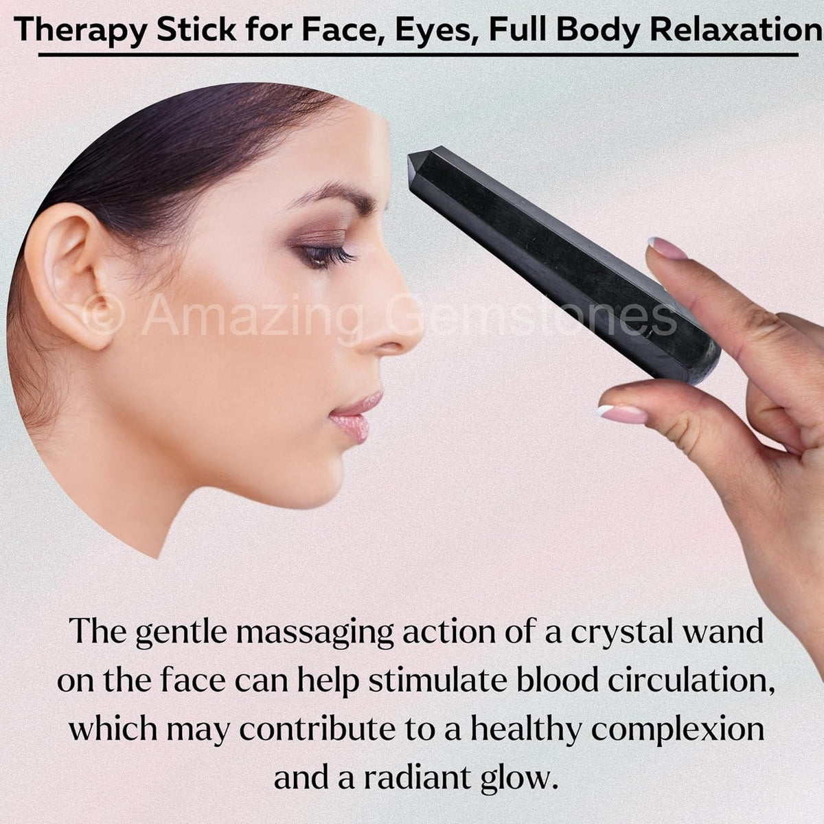 Amazing Gemstone Shungite Crystal Wand Massage Stick - Pelvic Wand Gua Sha for Adults - Crystals