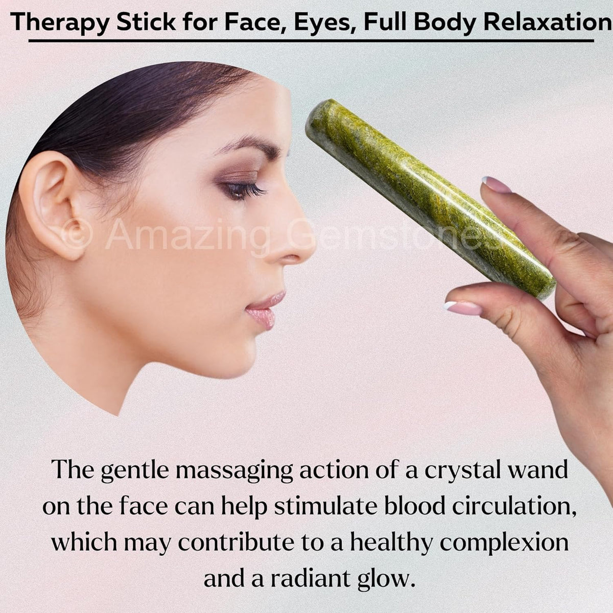 Amazing Gemstone Vesuvianite Crystal Wand Massage Stick - Pelvic Wand Gua Sha for Adults - Crystals