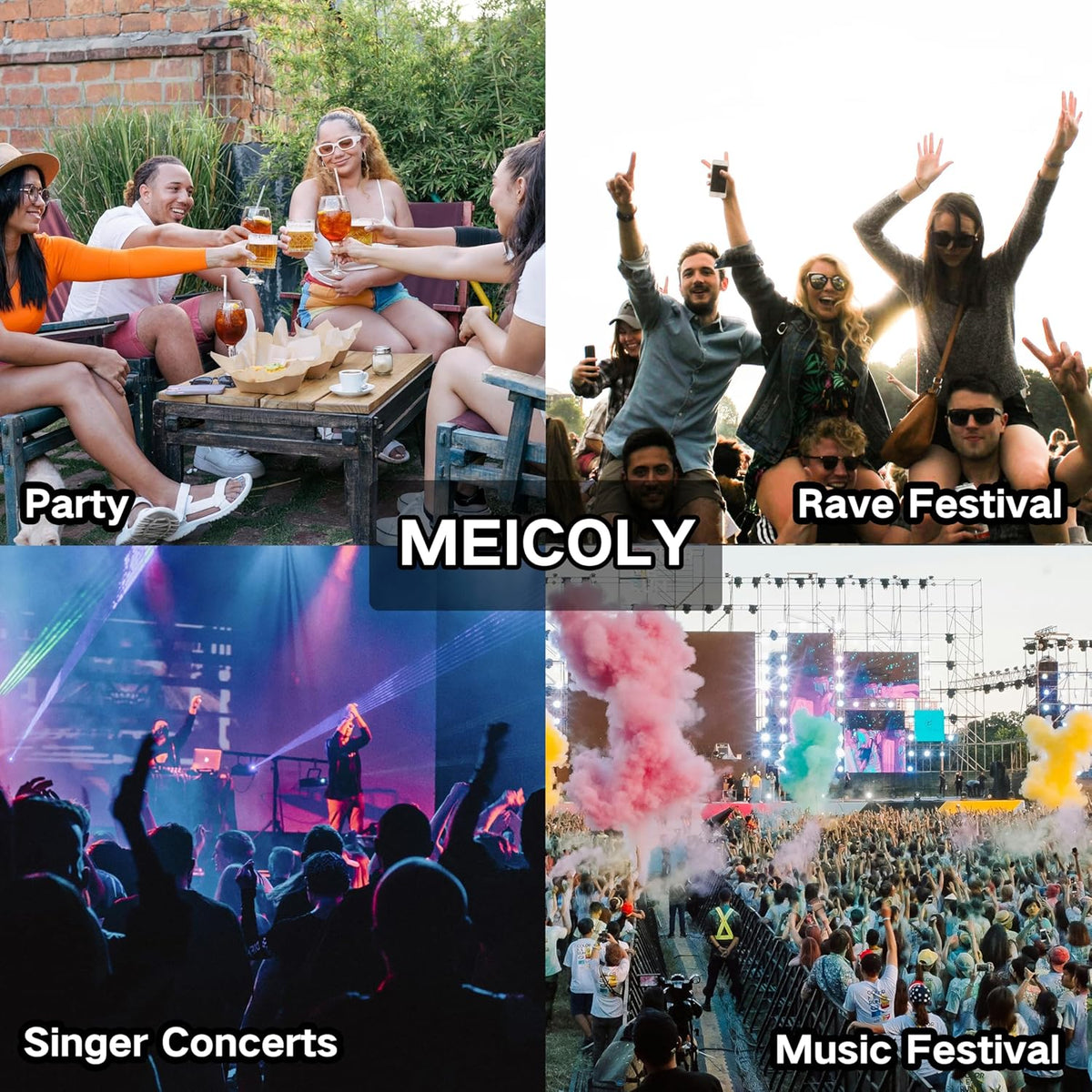 MEICOLY Face Glitter Makeup for Music Festival,Country Concert Outfits for Women,Gold Silver Purple
