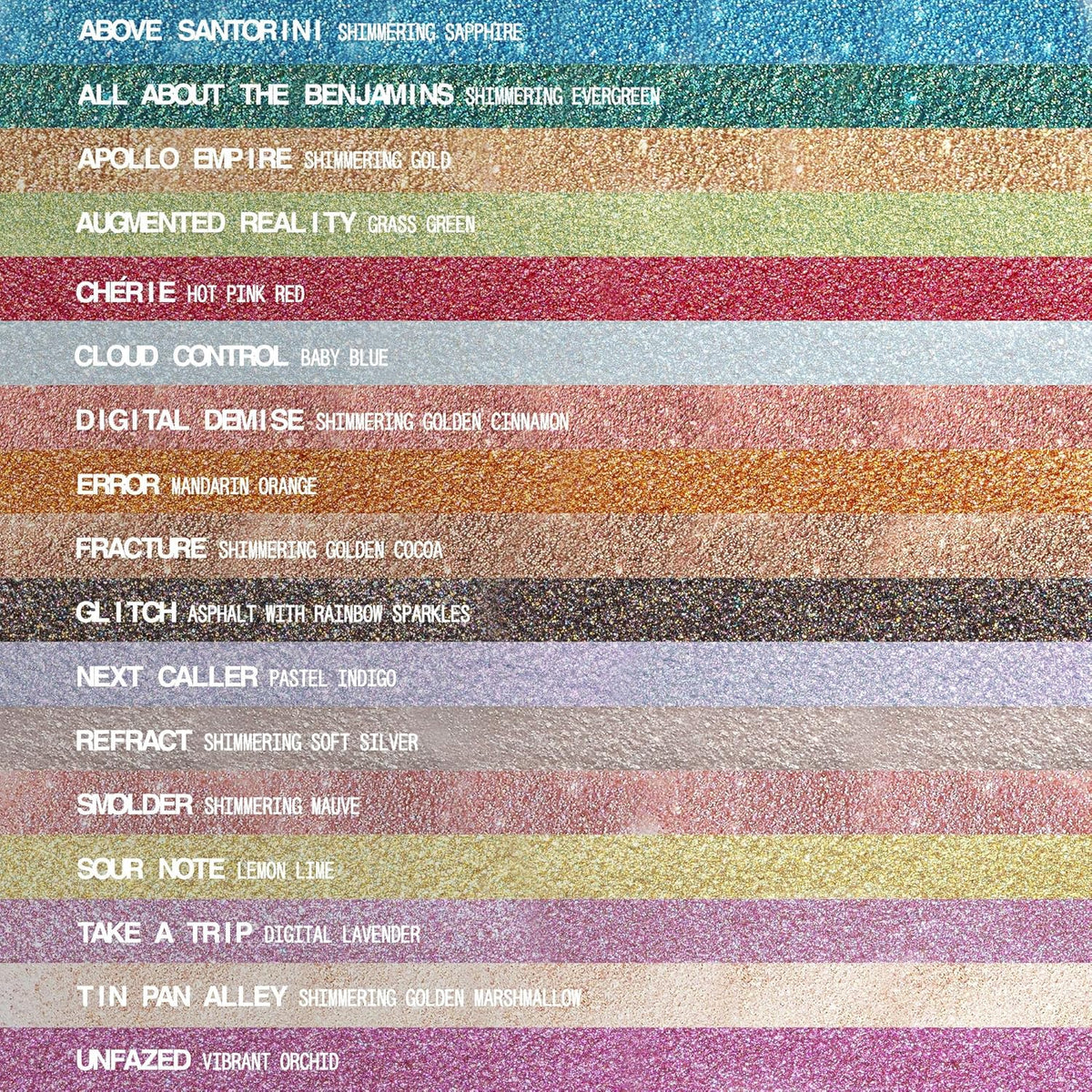 About-face Fractal Glitter Eye Paint Above Santorini – Smudge-Proof, Long-Lasting Liquid Eyeshadow