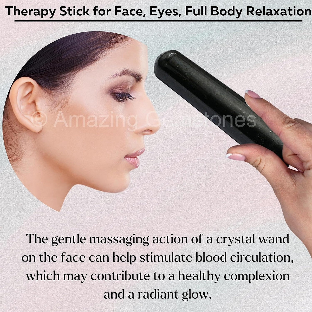 Amazing Gemstone Black Tourmaline Crystal Wand Massage Stick - Pelvic Wand Gua Sha for Adults