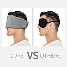 FRESHME Deluxe Cotton Sleep Mask Gift Set - 100% Blackout Large Comfortable Blindfold Adjustable