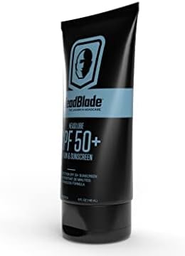 HeadBlade HeadLube SPF 50 Men's Lotion and Sunscreen - No Greasiness, Sweat Resistant, Formulated