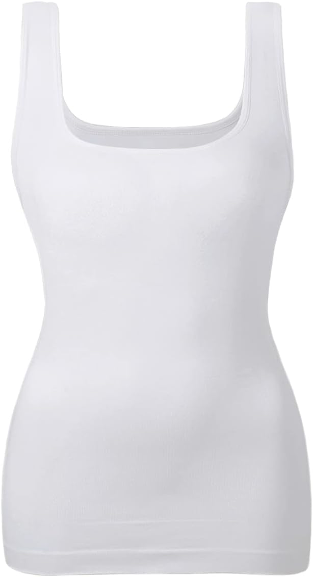 EUYZOU Women's Tummy Control Shapewear Tank Tops Seamless Square Neck Compression Tops Slimming