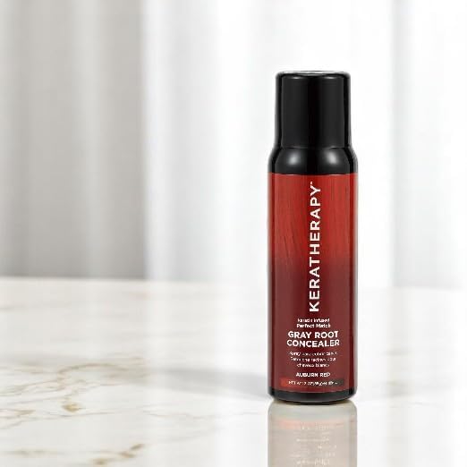 Keratherapy Keratin Infused Perfect Match Gray Root Concealer Spray, Auburn Red, 3 oz, 118 ml