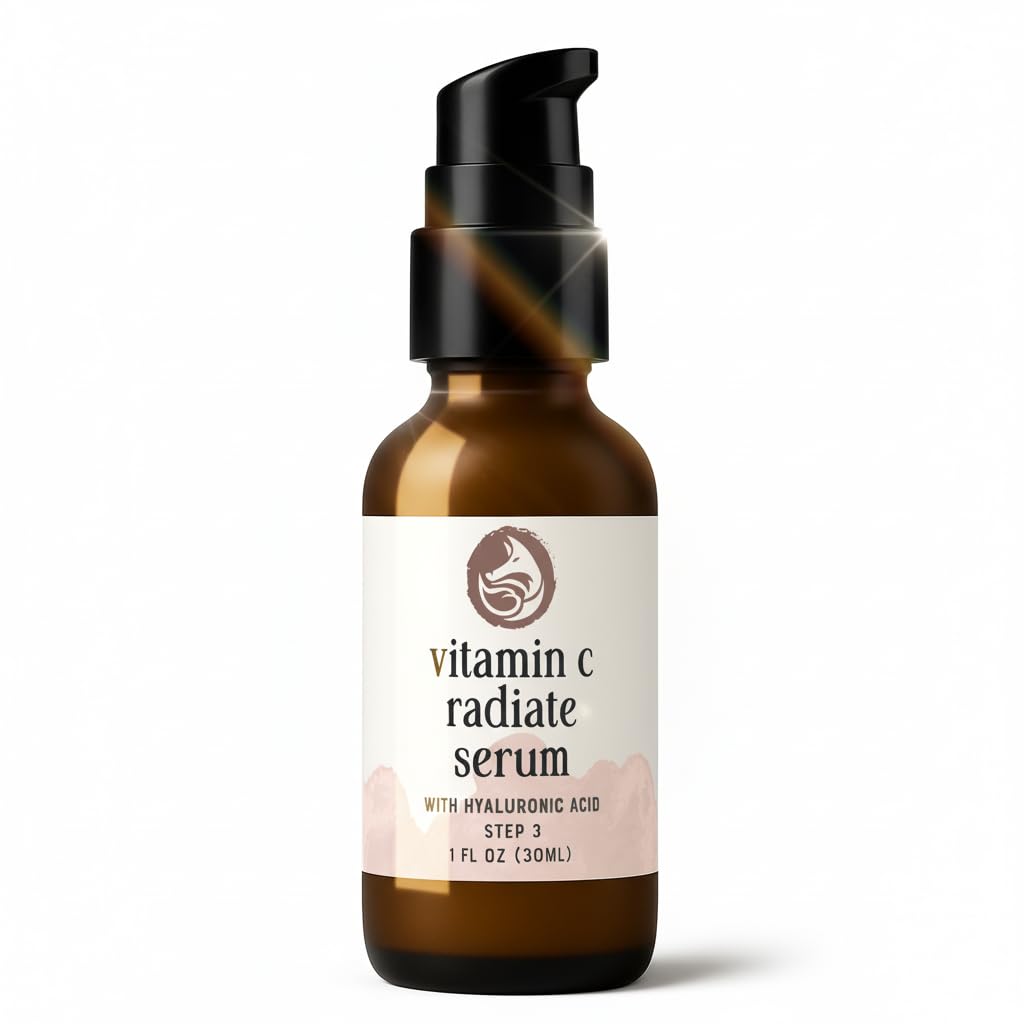 Vitamin C Face Serum 1oz – Stable Formula with Botanical Hyaluronic & Organic Jojoba for Dark