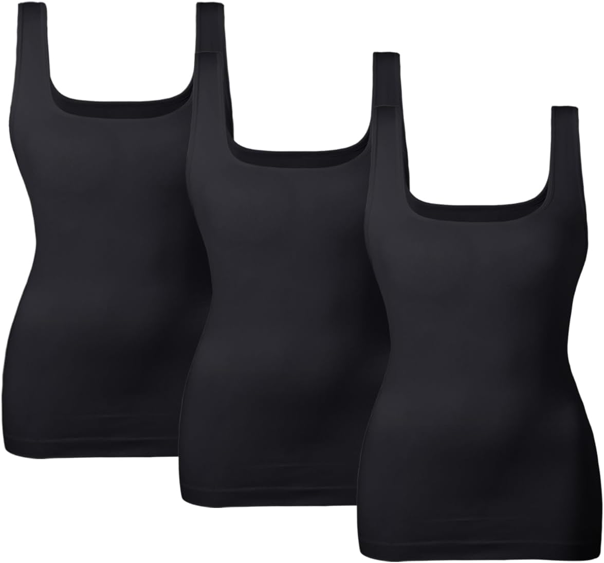EUYZOU Women's Tummy Control Shapewear Tank Tops Seamless Square Neck Compression Tops Slimming