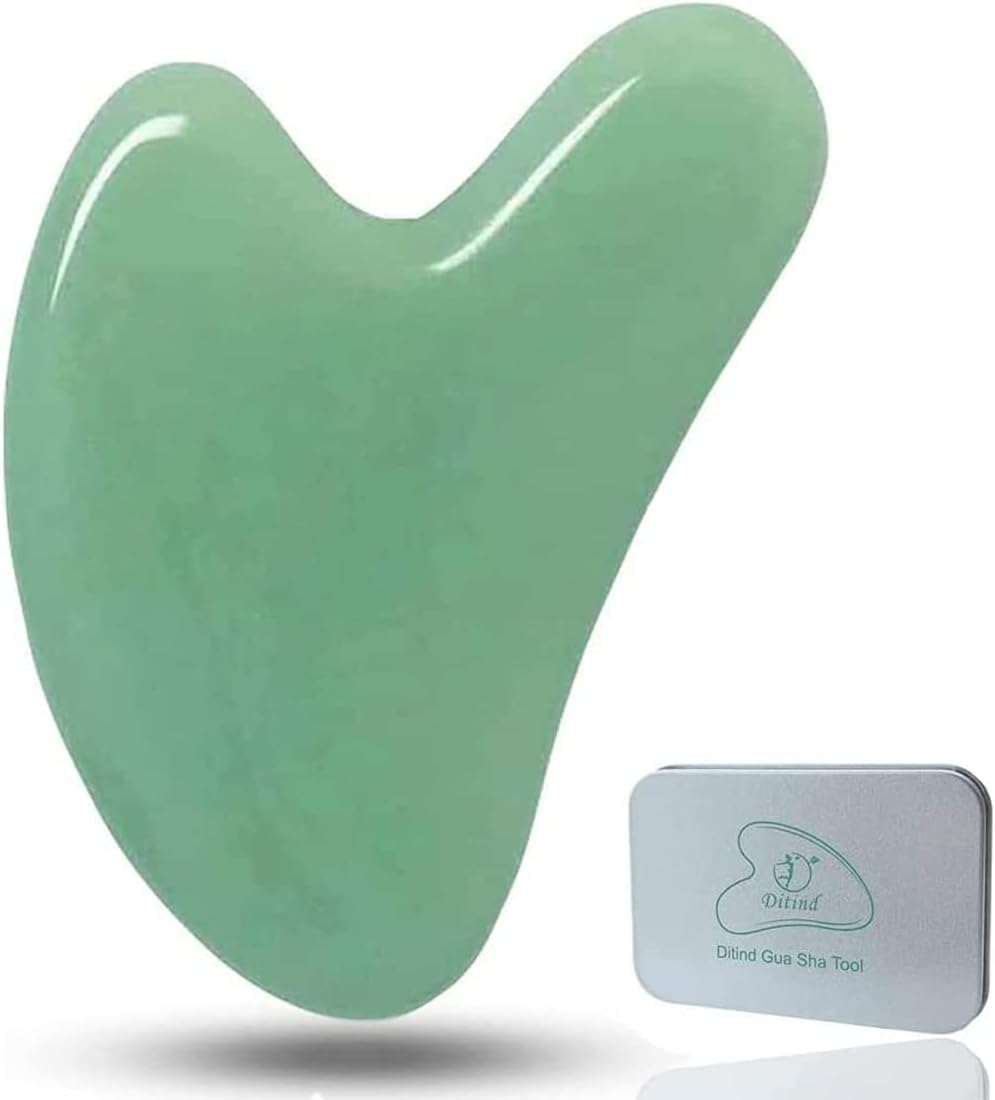 Ditind Gua Sha, Jade Stone Gua Sha Massage Tool, Guasha Tool for Face and Body Skin Massage. Gua
