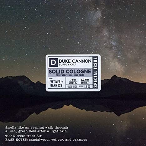 Duke Cannon Supply Co. Solid Cologne for Men Special Issue Vetiver and Oakmoss (Fresh Air