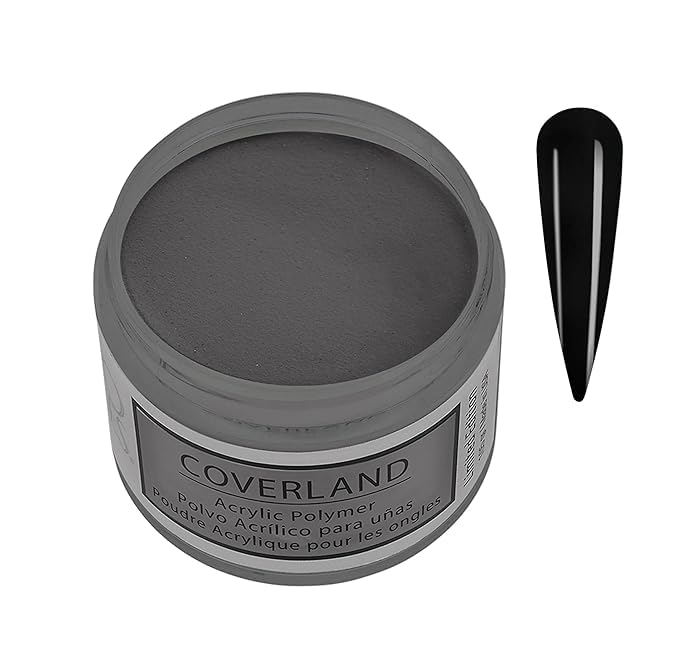 Tones Coverland Acrylic Powder | Pure Black | 1.5 Oz | Limited Edition for Nail Design | Sculpting