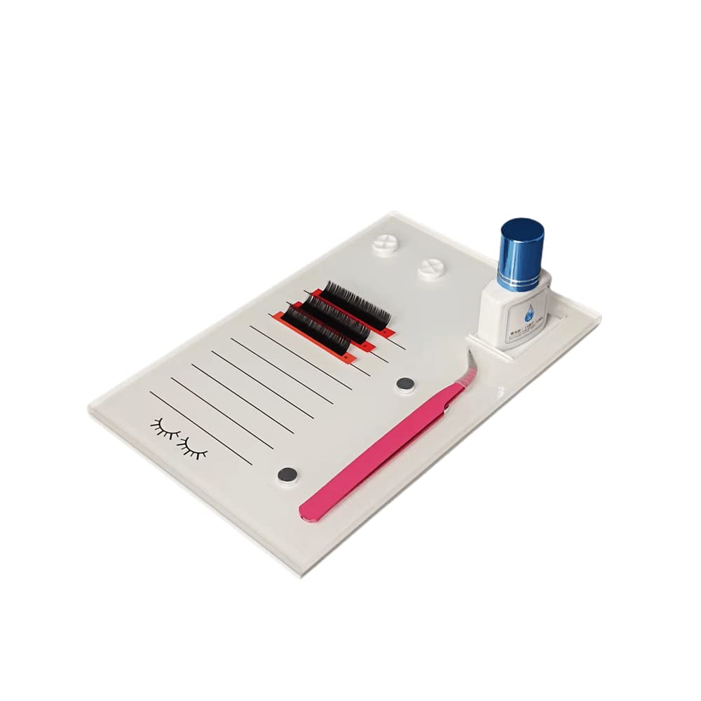 Grafting False Eyelash Acrylic Extension Pallet, Eyelash Extension Glue Tweezers Plate Pad Makeup