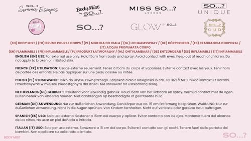 So…? Unique Peony Blush Body Mist - Floral, Fruity Vanilla Perfume with Bergamot and Pear Notes