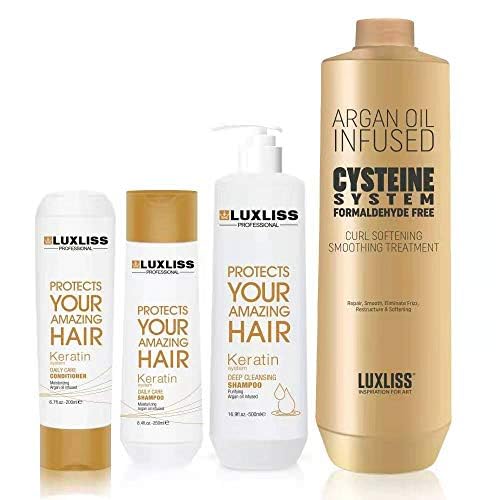 Cysteine System Curl Softening Smoothing Treatment and Keratin Daily Care Shampoo & Conditioner