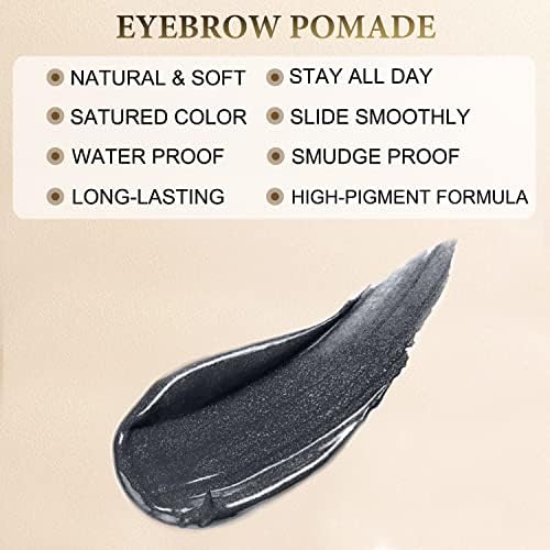 Eyebrow Pomade - Waterproof Brow Pomade for Long-lasting Results,Smudge Proof and Sweat Resistant
