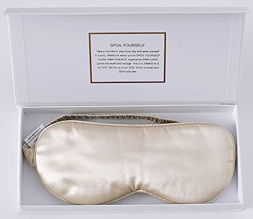 ZIMASILK Adjustable 100% 22 Momme Mulberry Silk Sleep Mask for Sleeping, Filled with Premium