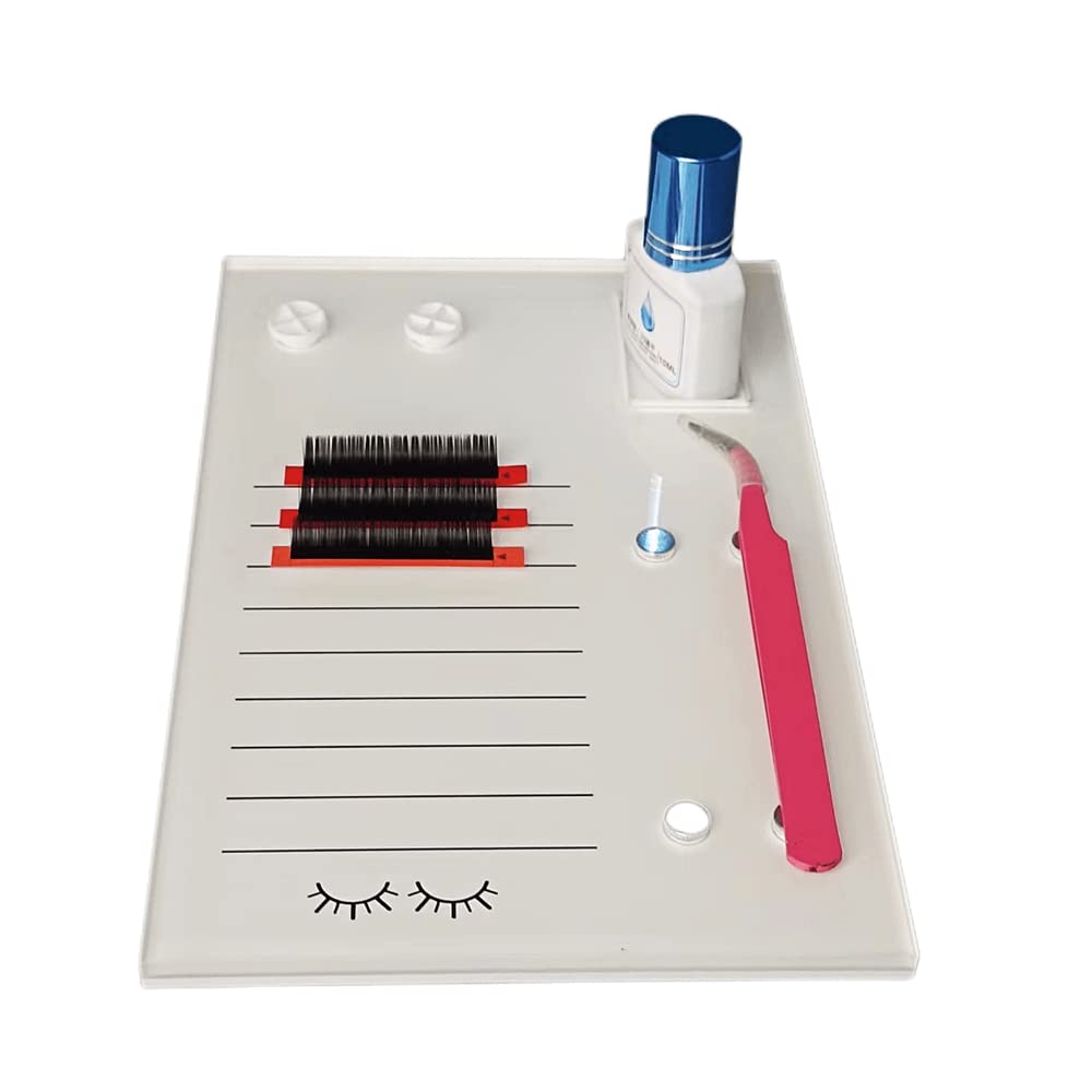 Grafting False Eyelash Acrylic Extension Pallet, Eyelash Extension Glue Tweezers Plate Pad Makeup