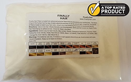 Finally Hair Building Fiber Refill 100 Grams Pure White Hair Loss Concealer by Finally Hair (Pure