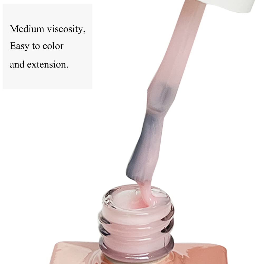 FZANEST Milky Pink Gel Nail Polish, Builder Rubber Base Gel for Nails Strengthener Extension