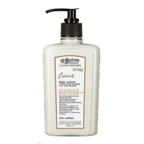 C.O. Bigelow Coconut Body Lotion, Village Perfumer Moisturizing Body Lotion with Aloe Vera, Borage
