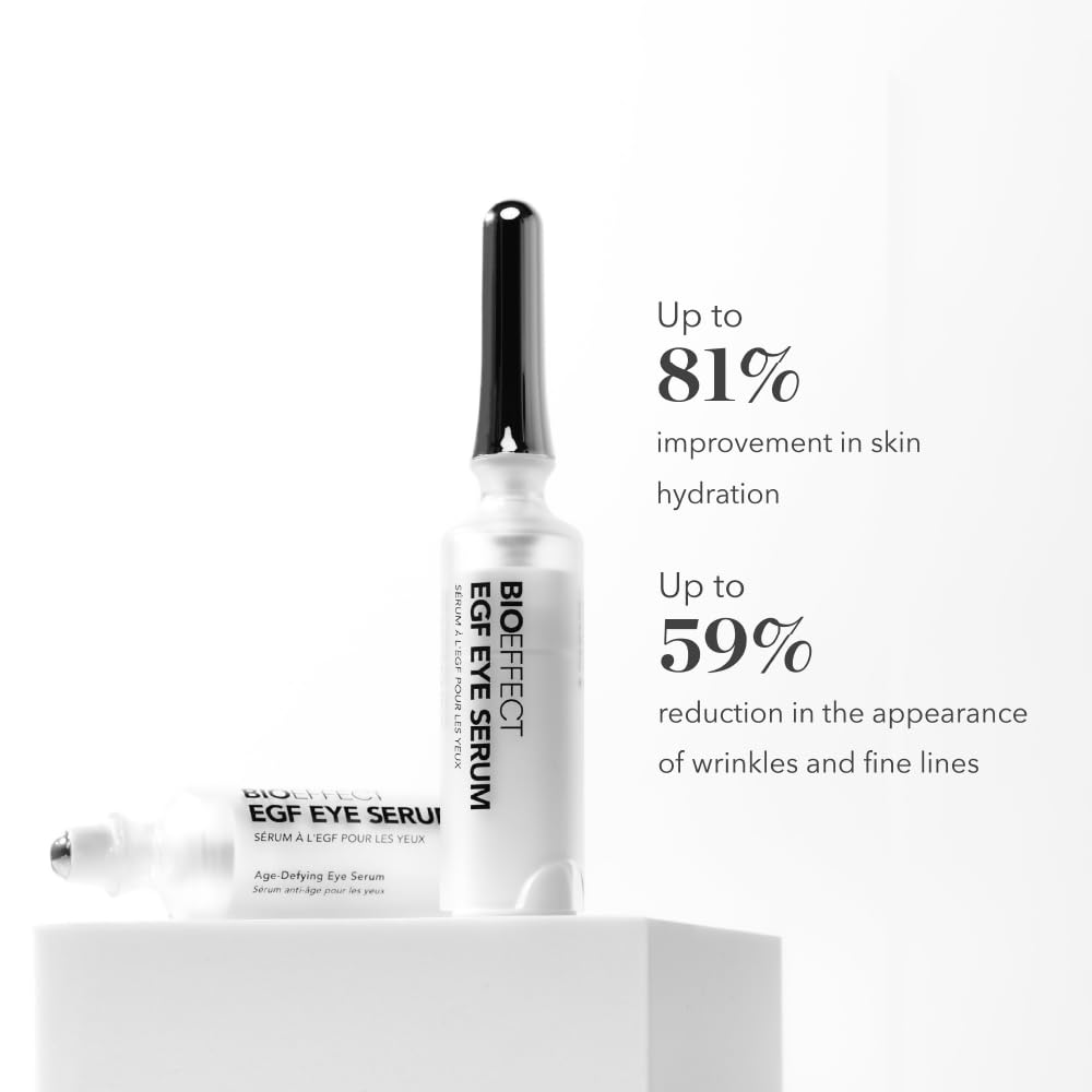 BIOEFFECT EGF Eye Serum with De-Puffer Rollerball, Anti-Aging, Moisturizing Contour Gel To Visibly
