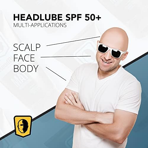 HeadBlade HeadLube SPF 50 Men's Lotion and Sunscreen - No Greasiness, Sweat Resistant, Formulated