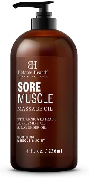 Botanic Hearth Sore Muscle Massage Oil | with Arnica Montana Extract and Essential Oils | Warming