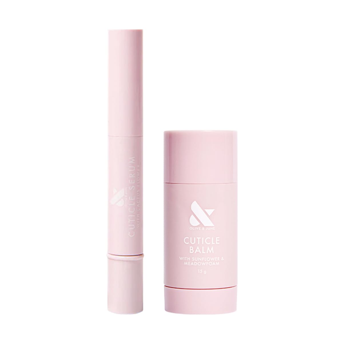 Olive & June Cuticle Hydration Set | Mini Cuticle Serum + Nourishing Balm | Hyaluronic Acid +