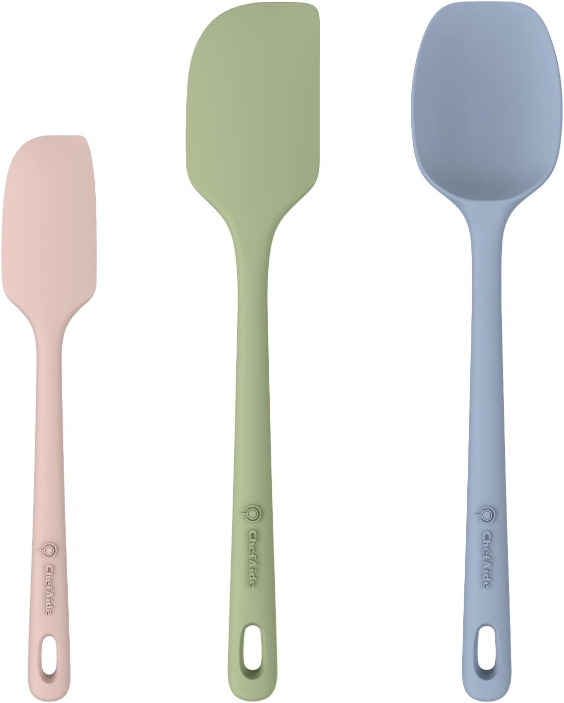 3 Pieces Silicone Spatula Set, Food Grade Rubber Spatula, Upgrade Strong Handle with Ergonomic