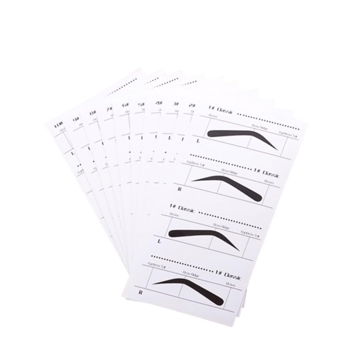 Eyebrow Card Stencils Kit - 10 Adhesive Eyebrow Templates for Precise Shaping Easy Tracing and