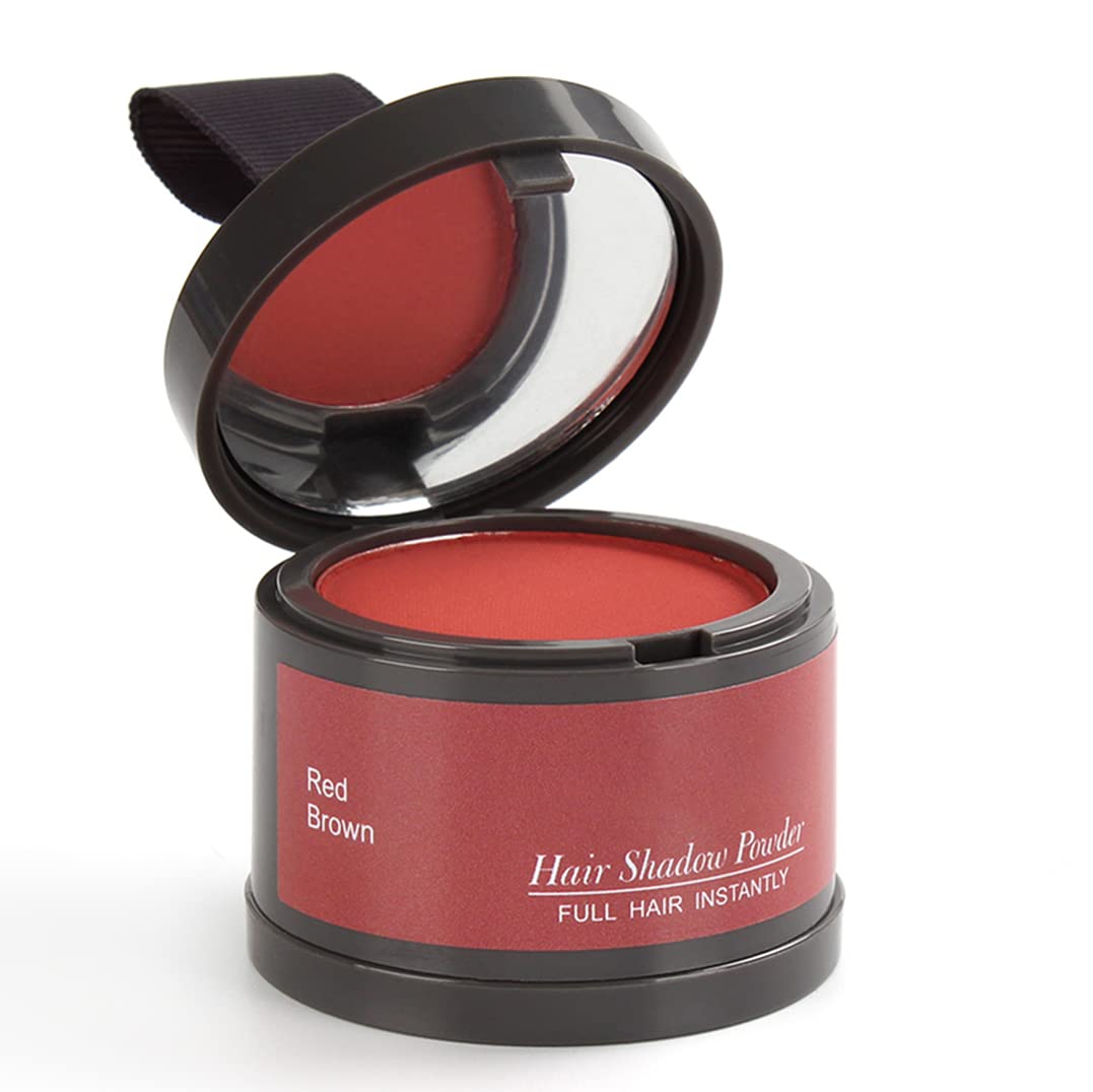 Hairline Powder (Red-Brown Bright) - Instantly Cover Gray Hair with Color Shadow, Touch-Up for Thin
