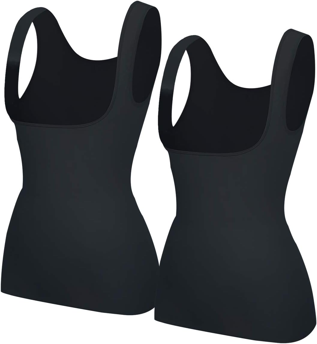 EUYZOU Women's Underbust Shapewear Tank Tops - Seamless Tummy Control Compression Camisole Tops
