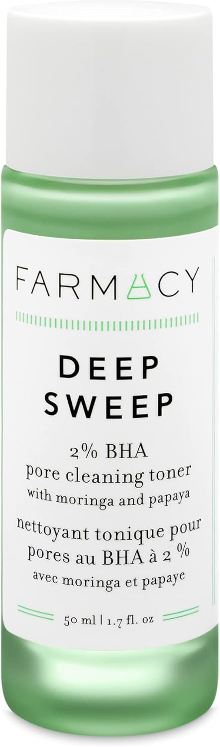 Farmacy 2% Salicylic Acid Toner for Face - Deep Sweep Gentle BHA Exfoliant for Oily Skin - Refines