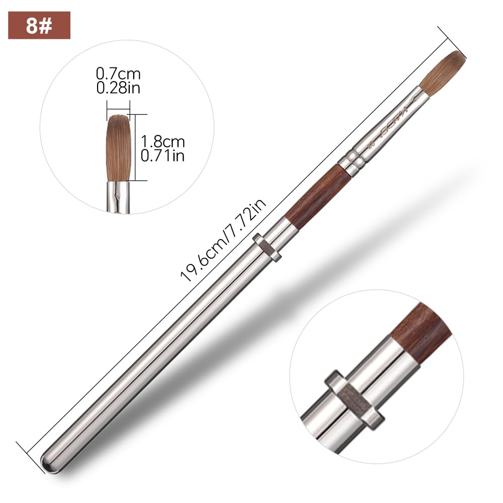 KADS Acrylic Nail Brush with Penholder Nail Brush for Acrylic Application-Oval Shaped Powder Nail