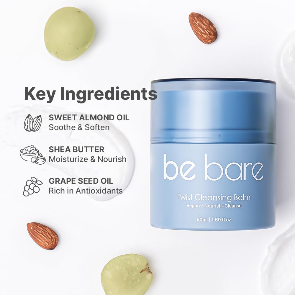 Bebare Twist Cleansing Balm with Hygienic Twist Dispenser: Cleanser for Heavy Makeup Removal