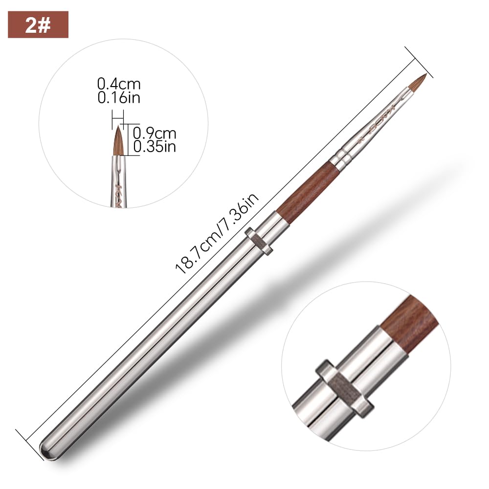 KADS Acrylic Nail Brush with Penholder Nail Brush for Acrylic Application-Oval Shaped Powder Nail