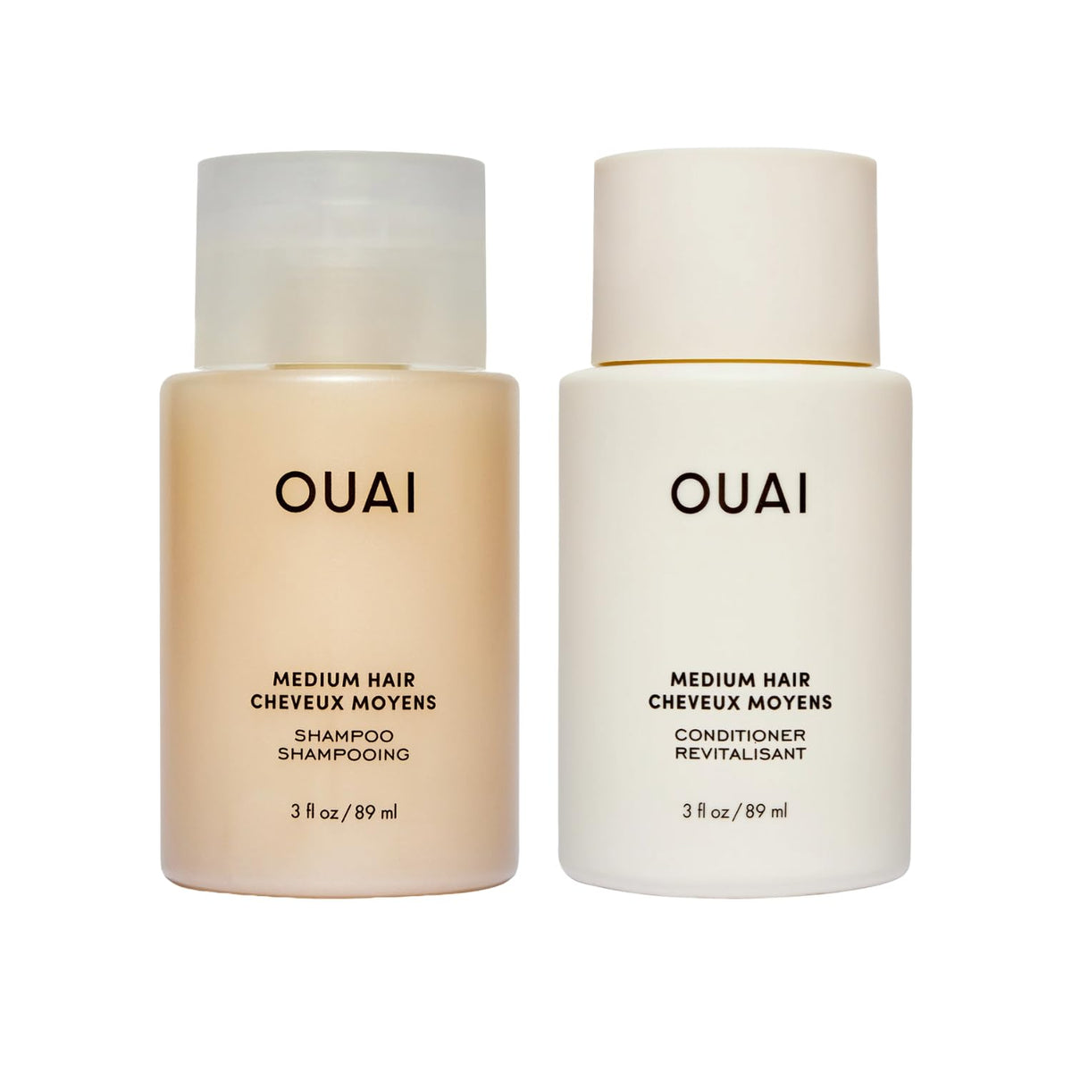 OUAI Medium Hair Shampoo & Conditioner Set, Travel Size - Hydrating Shampoo & Conditioner - With