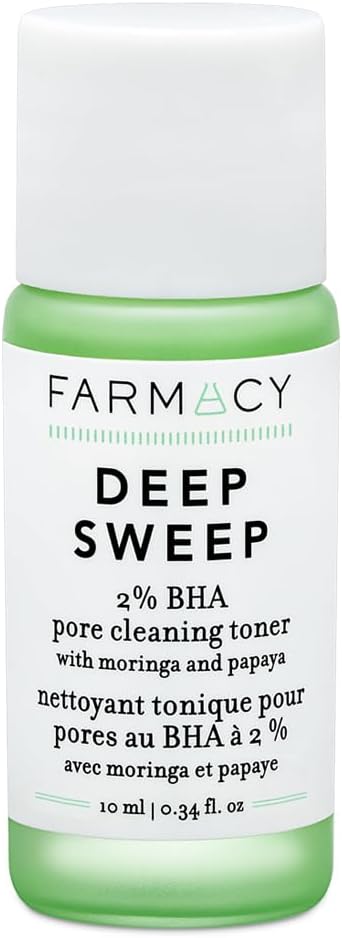 Farmacy 2% Salicylic Acid Toner for Face - Deep Sweep Gentle BHA Exfoliant for Oily Skin - Refines