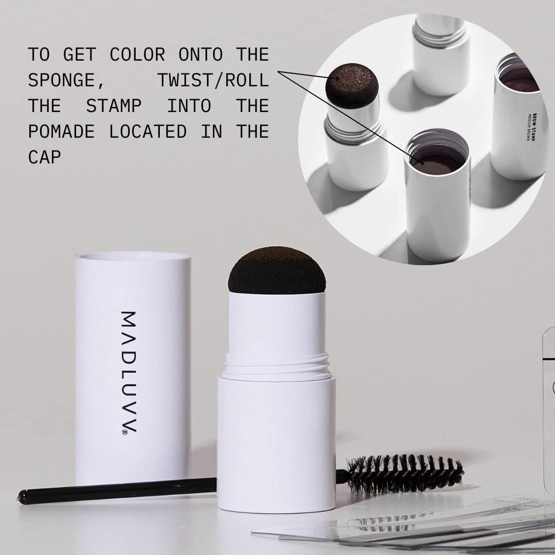 MADLUVV Brow Stamp Kit with Brow Stencils – Easy Eyebrow Shaper for Natural-Looking Brows – Popular
