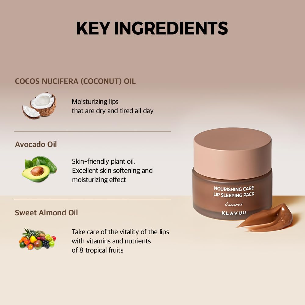 Klavuu Lip Mask Sleeping Pack (0.7oz) – Overnight Deep Hydrating Korean Lip Balm Treatment for Very