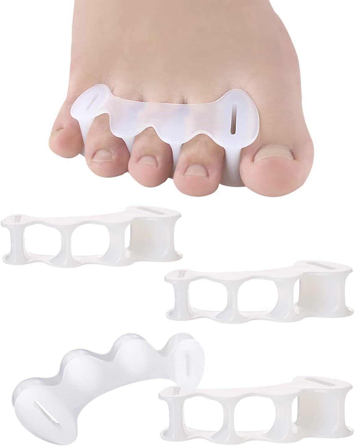 2Pairs Toe Separators Toe Spacers for Women Men to Correct Bunion, Relieve Feet Pain, Foot