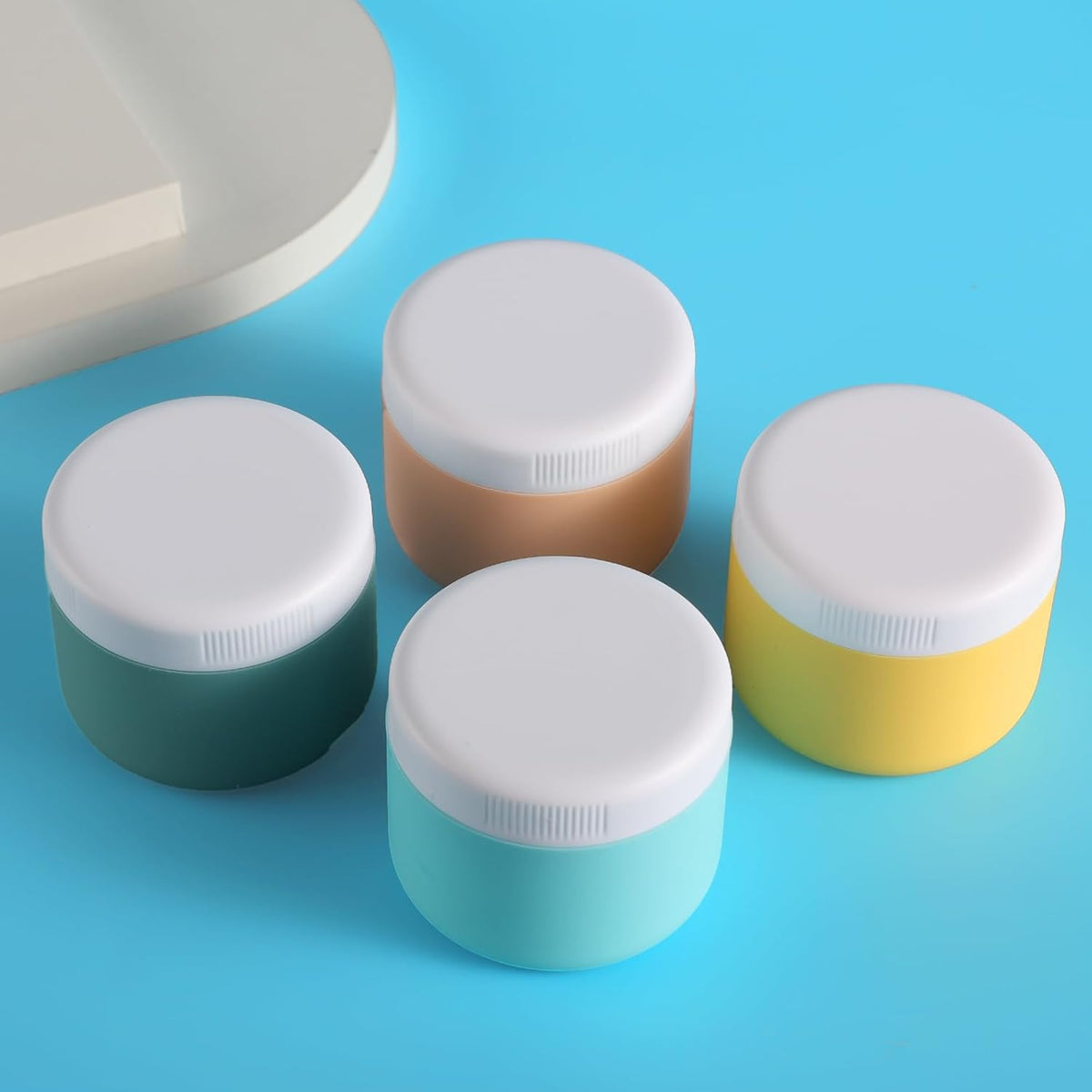 Travel Containers for Toiletries, Silicone Cream Jars BPA-Free, Leak-proof 3oz Travel Size