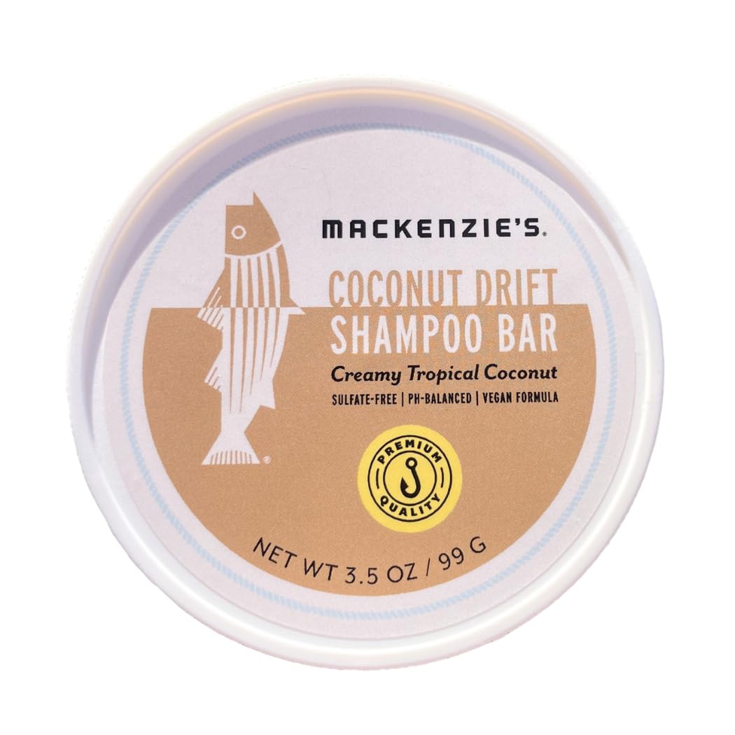 MACKENZIE'S Coconut Drift Shampoo Bar - Gifts for Fishermen - Vegan - Sulfate-Free - Eco Friendly