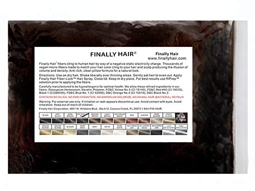 Finally Hair Building Fiber Refill 100 Grams Dark Chocolate Brown Hair Loss Concealer by Finally