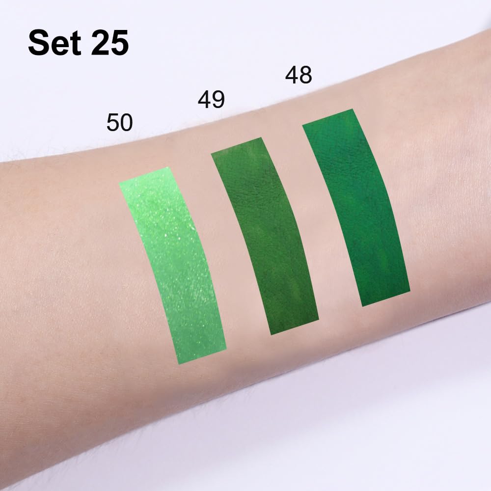 evpct 3Pcs Green Matte Shimmer Lip Liner & Liquid Lipsticks Stain Makeup Set for Women, Green Lip