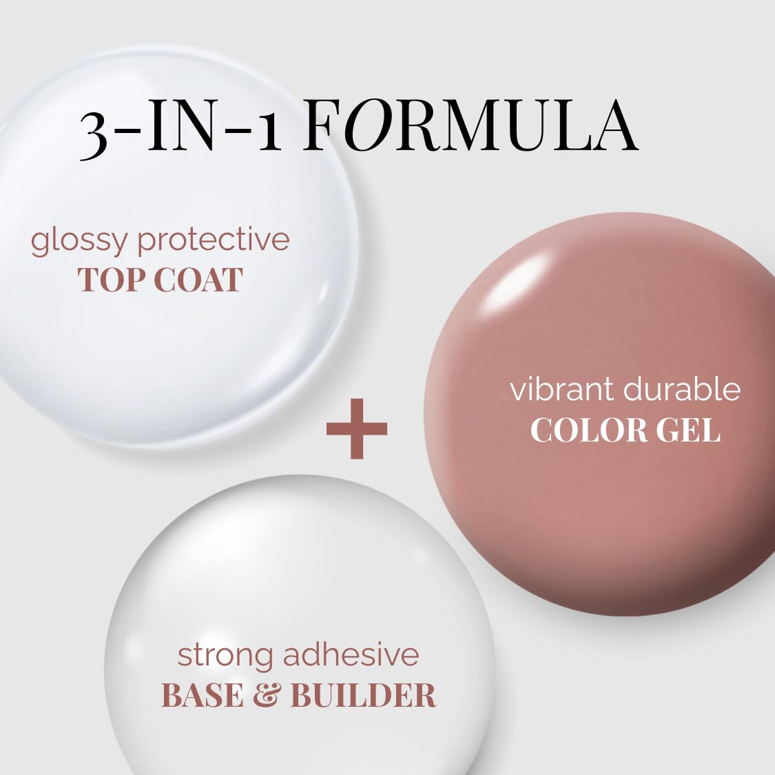 NAILOG One Step Nude Gel Nail Polish 12ml Top Coat Color Gel Base 3-In-1 Formula Soak Off UV Gel