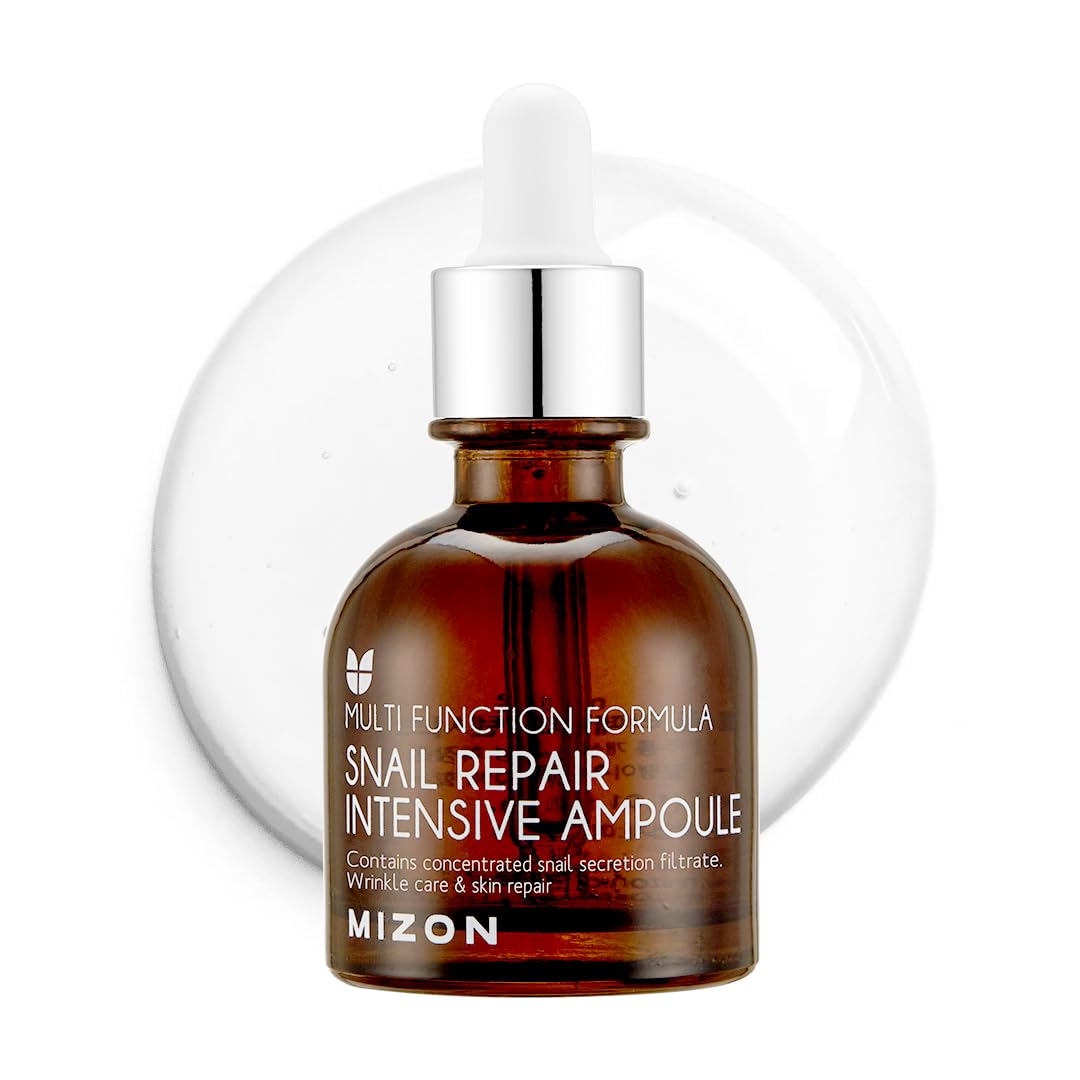 MIZON Snail Repair Intensive Ampoule with Snail Mucin, Hyaluronic Acid & Vitamin E – Hydrating &