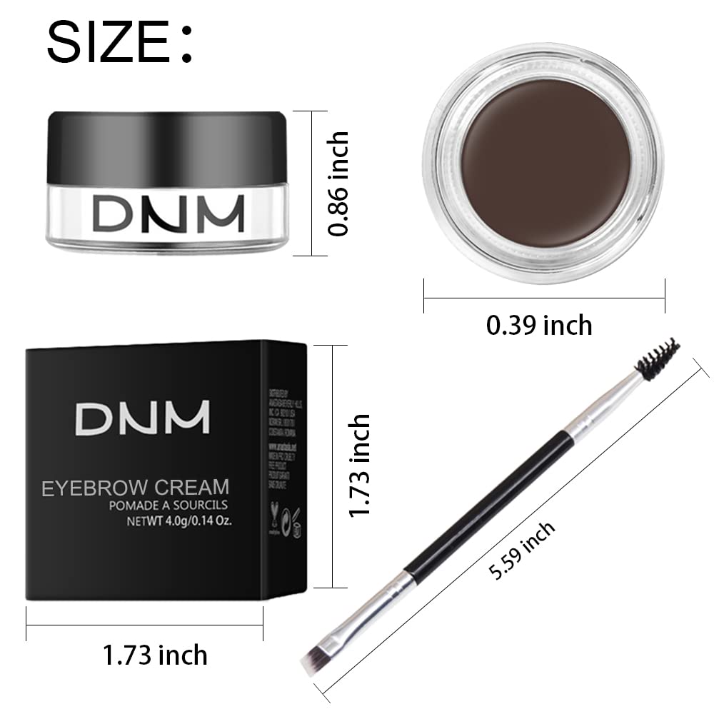 evpct Dark Brown Eyebrow Powder Pomade Gel Shaper Makeup Kit with Dual-ended Brush, Eyebrow Stencil