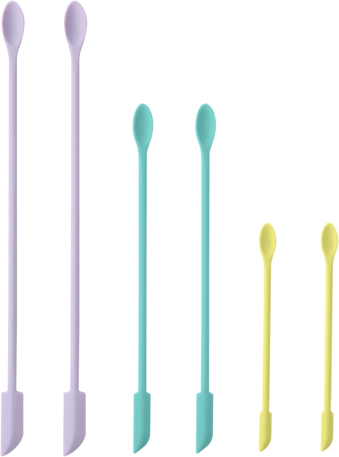 6 Pieces Multi Size Makeup Spatula, Beauty Spatula, Mini Small Silicone Spatula Set for Beauty and