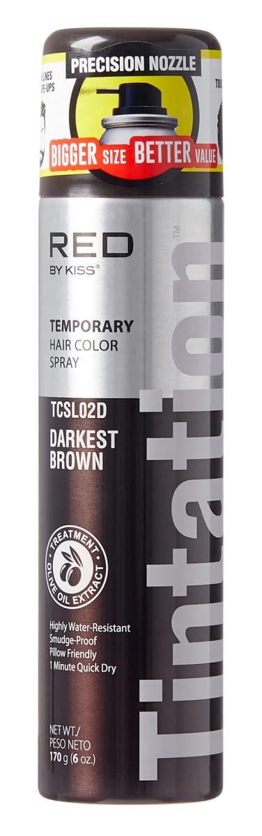 Red by Kiss Tintation Temporary Hair Color Spray, Instant Gray Root Touch Up Coverage