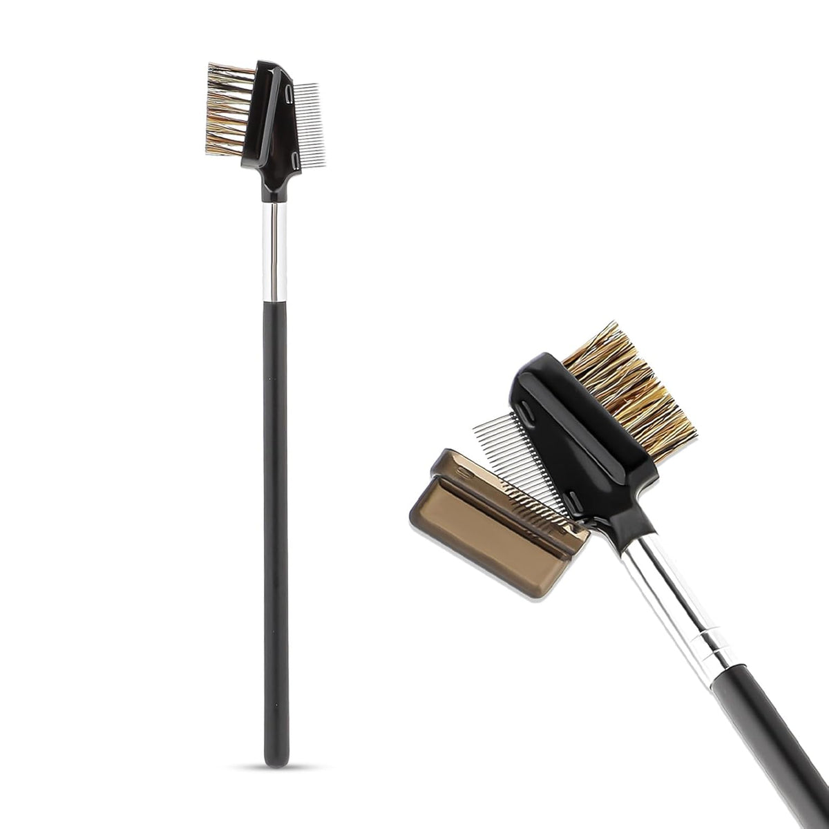 1 Pcs Eyebrow Brush, Metal Eyelash Comb, Resuable Dual Eyebrow Comb, Eye Brow Makeup Brush Eye Lash